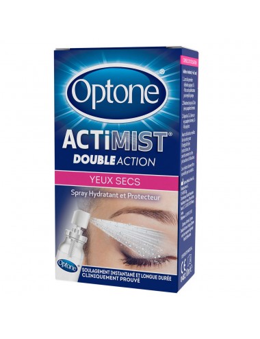Optone ActiMist 2en1 Yeux Secs Spray Hydratant et Protecteur 10ml