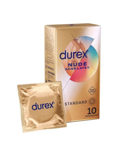 Durex Nude Sans Latex Sensation Peau contre Peau 10 préservatifs