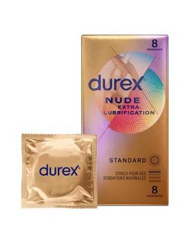 Durex Nude Extra Lubrification 8 Préservatifs