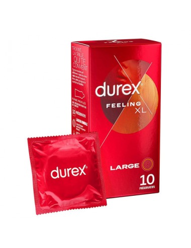 Durex Feeling XL 10 Préservatifs fins et lubrifiés