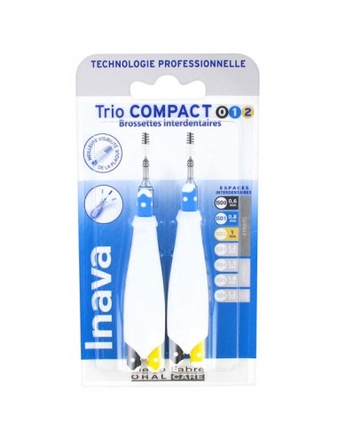 Inava Trio Compact 6 Brossettes Interdentaires ISO0/1/2 0,6 à 1 mm