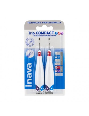 Inava Trio Compact 6 Brossettes Interdentaires ISO1/4/5 0,8/1,5/1,8 mm