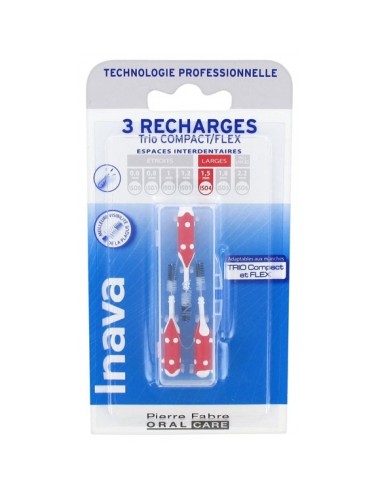 Inava Trio Brossettes 3 Recharges pour Trio Compact/Flex ISO4 1,5 mm