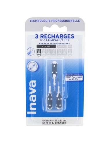Inava Trio Brossettes 3 Recharges pour Trio Compact/Flex ISO0 0,6 mm