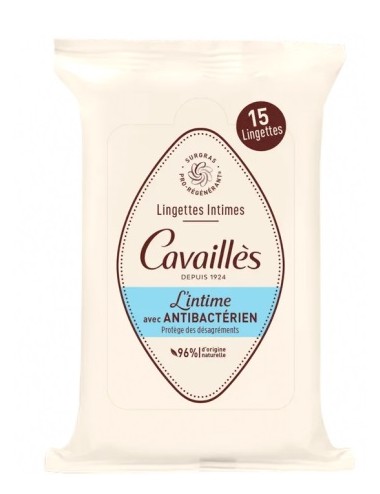 Rogé Cavaillès Lingettes Intimes Anti-Bactérien x15