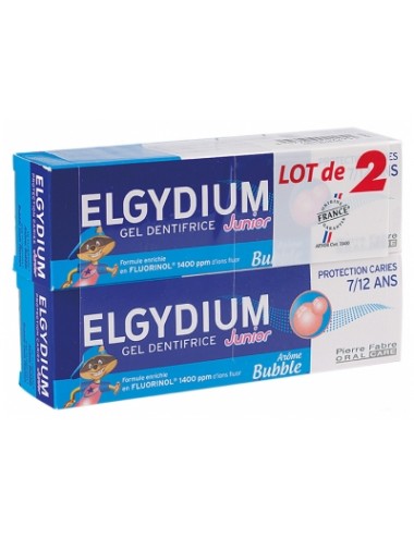 Elgydium Junior Bubble Dentifrice Enfant 7/12 ans 2x50ml