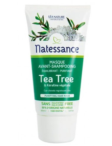 Natessance Masque Avant- Shampoing Equilibrant et Purifiant Tea Tree et Kératine Végétale 150ml 