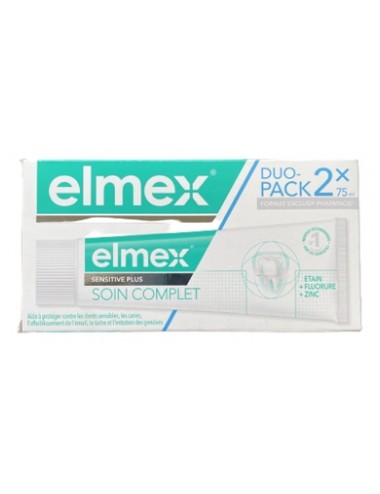 Elmex Soin Complet Dentifrice Sensitive Plus Lot de 2 x 75 ml