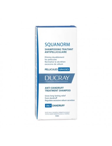 Ducray Squanorm Shampooing Traitant AntiPelliculaire - Pellicules Grasses 200ml
