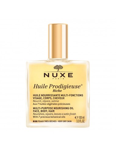 Nuxe Huile prodigieuse riche - huile nourrissante multi-fonctions visage, corps, cheveux 100ml