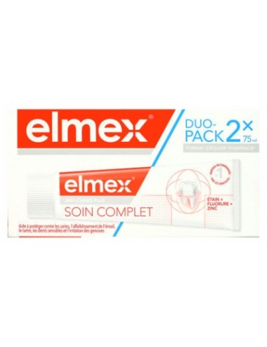 Elmex Soin Complet Dentifrice Anti-Caries Plus Lot de 2 x 75 ml