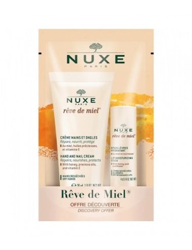 Nuxe Rêve de Miel Crème Mains 30 ml + Stick Lèvres 4g