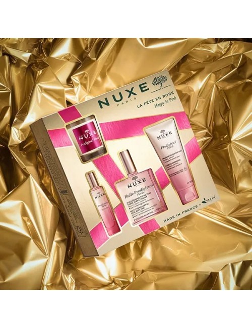 Coffret Cadeau NUXE La Fête En Rose - Huile Parfumée, Gelée Douche, Bougie - Neuf - France