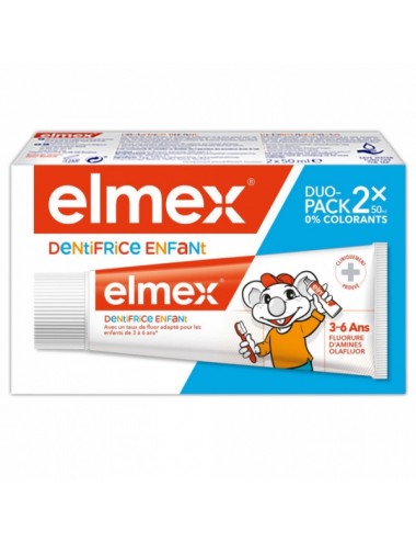 Elmex Dentifrice Enfant 2 à 6ans 2x50ml