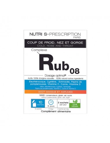 Nutri S-Prescription Rub08 Coups de Froid Nez et Gorge 10 Sachets