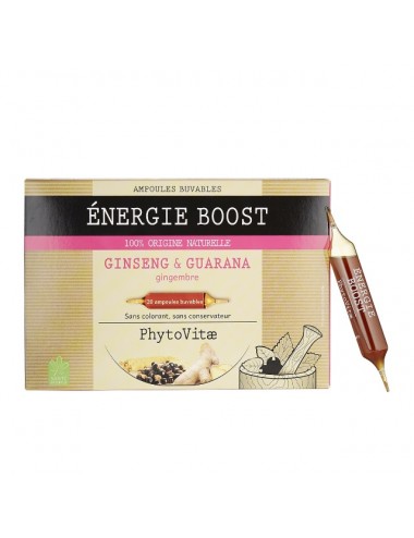 Phytovitae Ampoules Énergie Boost Ginseng et Guarana 20x10ml