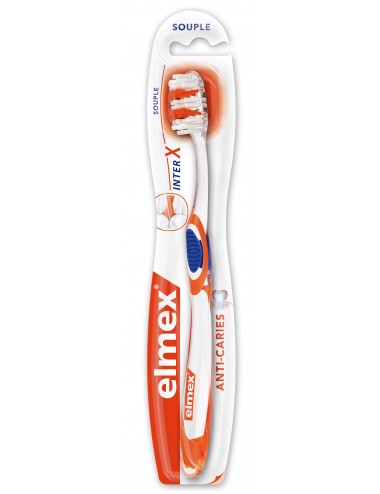 Elmex Brosse à dents Anti-Caries InterX souple tête courte - x1