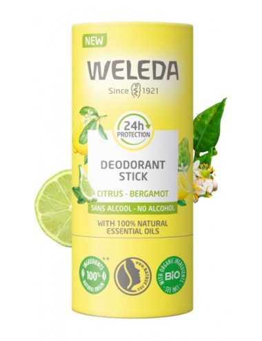 Weleda Déodorant solide 24H Citrus Bergamote Stick 50g