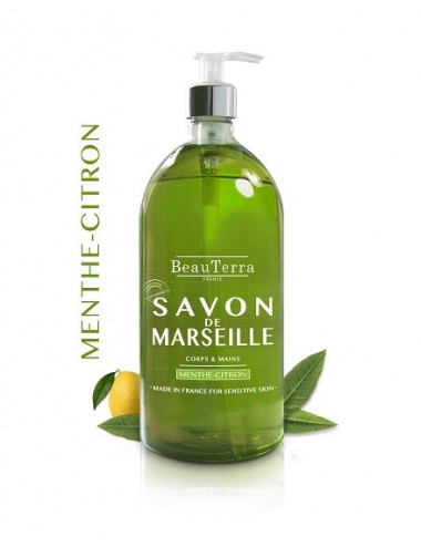 BeauTerra Savon de Marseille Menthe Citron 300 ml