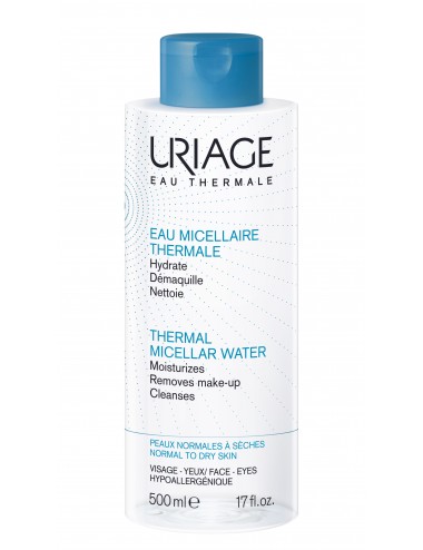 Uriage Eau Micellaire Thermale - Peaux nomales à sèches - Flacon 500ml