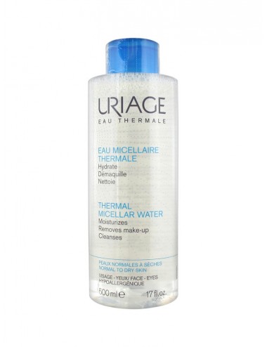 Uriage Eau Micellaire Thermale - Peaux nomales à sèches - Flacon 500ml