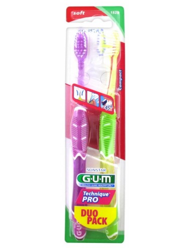 Gum Brosse à dents Technique Pro Souple Compacte                               - Lot de 2