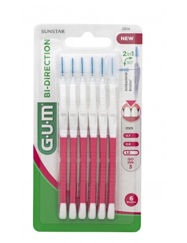 Gum Brossette interdentaire Bi-Direction1,2 mm - Nouvelle Génération