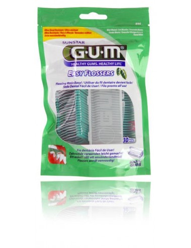 Gum Porte-fils Easy Flossers ciré mentholé - sachet 30