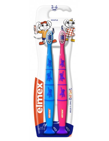 Elmex Lot Brosse à dents Anti-Caries enfant 3-6 ans - x2