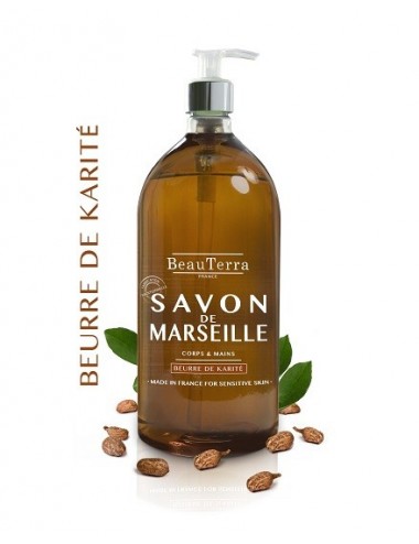 BeauTerra Savon de Marseille au Beurre de Karité 300 ml