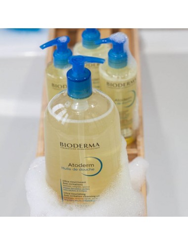 Bioderma Atoderm Huile de douche Visage et Corps Lavant Apaisant peaux sensibles 1L