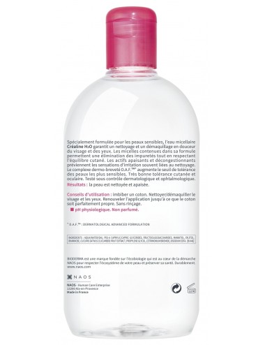 Bioderma Créaline H2O Eau Micellaire Démaquillante peaux sensibles normales à mixtes 500ml