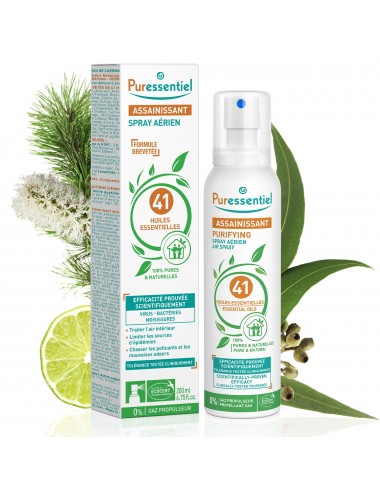 Puressentiel Assainissant Spray Aérien Assainissant aux 41 Huiles Essentielles 200ml