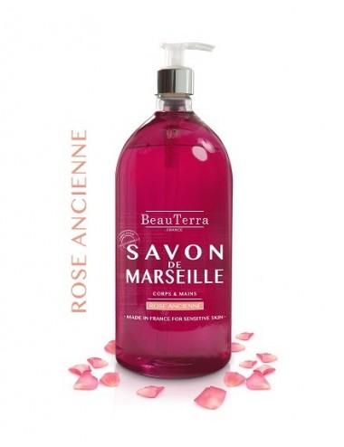 BeauTerra Savon de Marseille à la Rose Ancienne 1L 