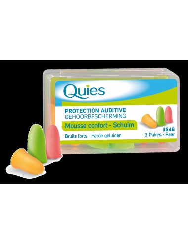 Quies Protections auditives en mousse Fluo x6