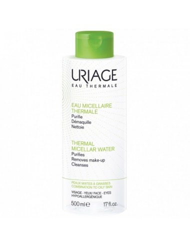 Uriage Eau Micellaire Thermale - Peaux mixtes à grasses - Flacon 500ml