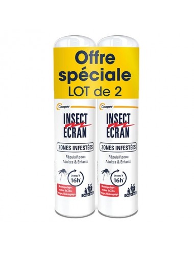 Insect Ecran Anti-Moustiques Spray Zones Infestées Lot de 2 x 100ml