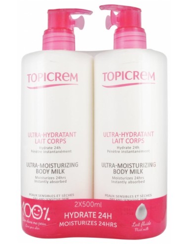 Topicrem ultra-hydratant corps Lot de 2 x 500ml