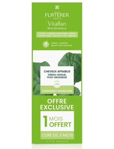 René Furterer Vitalfan Réactionnelle Complément Alimentaire Cheveux Affaiblis x3