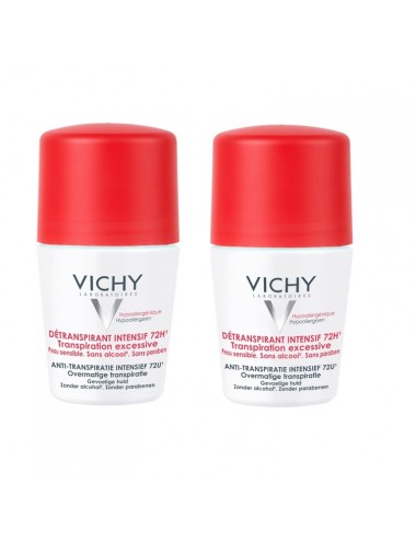 Vichy LOT*2 Détranspirant intensif 72h - Roll-on 50ml
