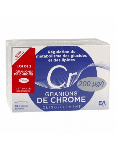Granions de Chrome 200mg Lot de 2 x 30 Ampoules