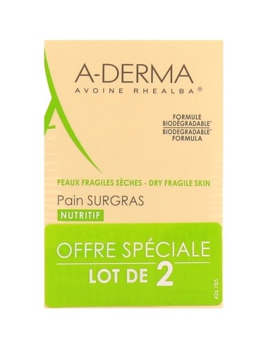 A-DERMA Pain Surgras Nutritif Lot de 2 x 100 g