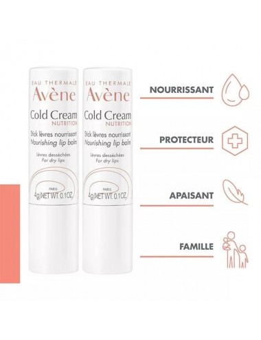 Avène Cold Cream Stick Lèvres Nutrition Lot de 2 x 4 g