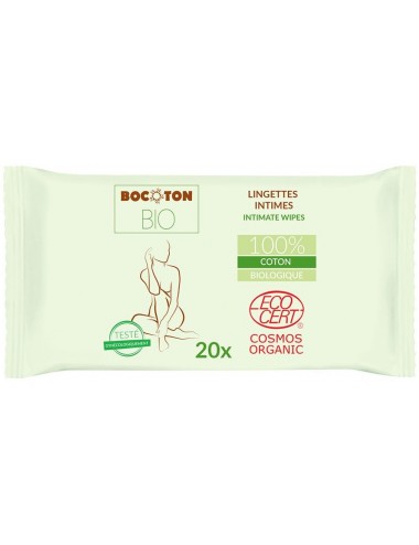 Lingettes Pour Toilette Intime en Coton Bio x 20