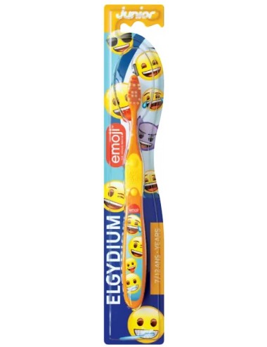Elgydium Junior Emoji 7/12 ans - Brosse à Dents pour Enfant - Souple