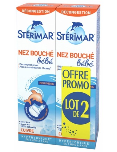 Stérimar Nez Bouché Bébé Lot de 2 x 100ml
