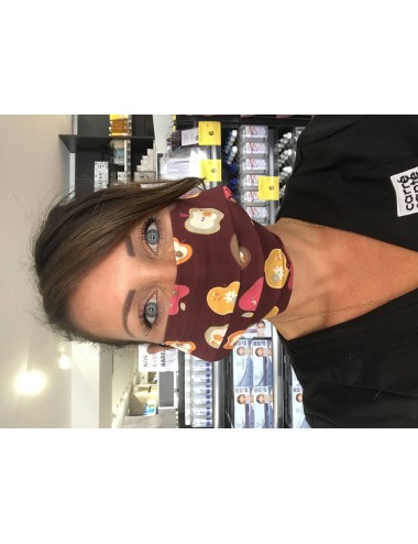 Masque réutilisable "Prune Fruits" 100% coton- Lavable 30 fois
