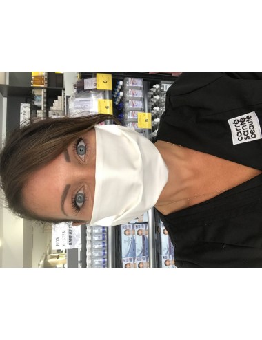Masque réutilisable Blanc 100% coton- Lavable 30 fois