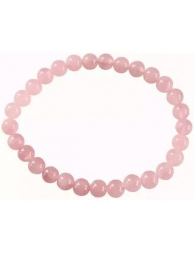 Bracelet Quartz Rose Dépoli Pierres Boules 6mm