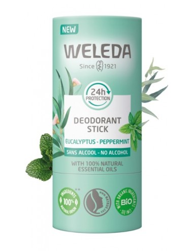 Weleda Déodorant solide 24H Eucalyptus Menthe poivrée Stick 50g